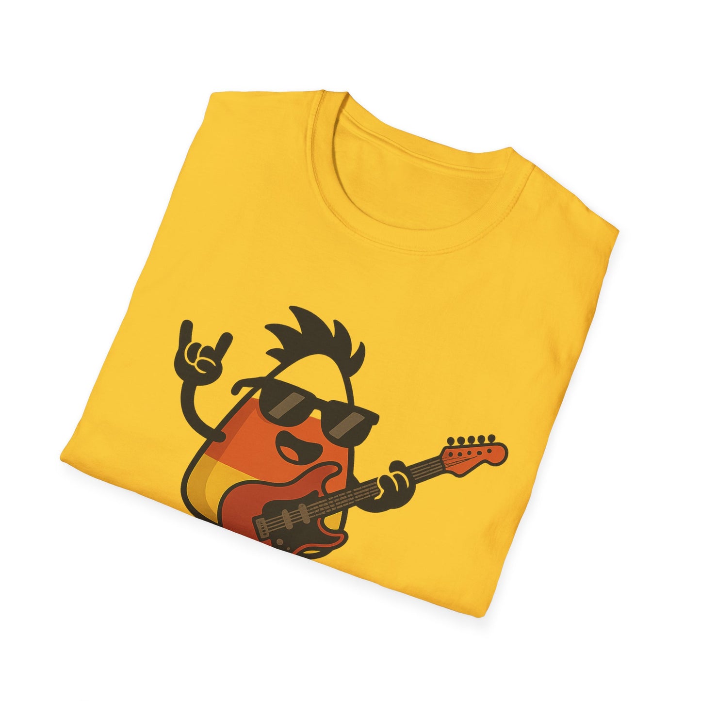 Corn to Be Wild Guitar Shirt – Rock n’ Roll Candy Corn Graphic Tee, Funny Halloween Band Top