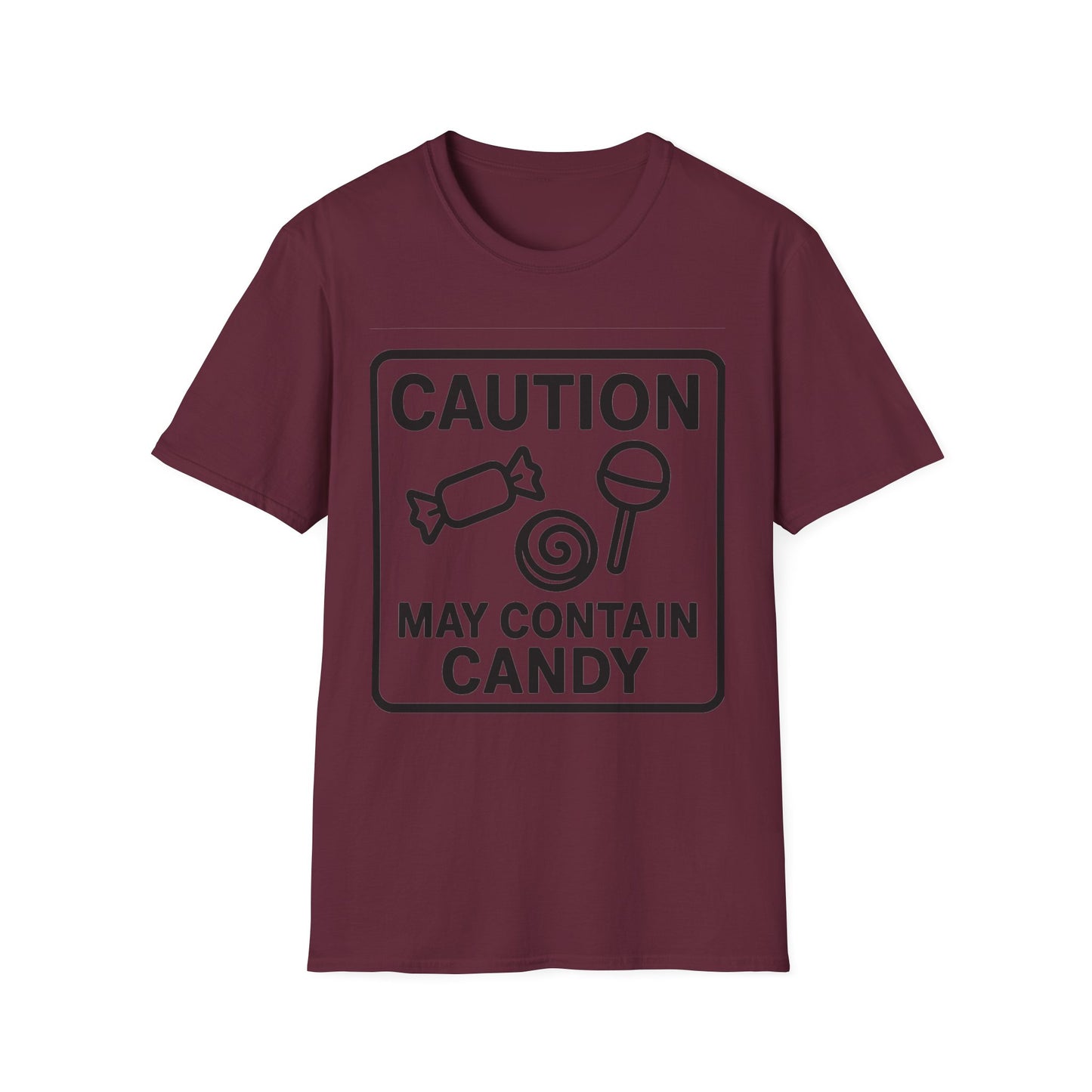 Caution May Contain Candy Shirt – Funny Trick or Treat Warning Tee
