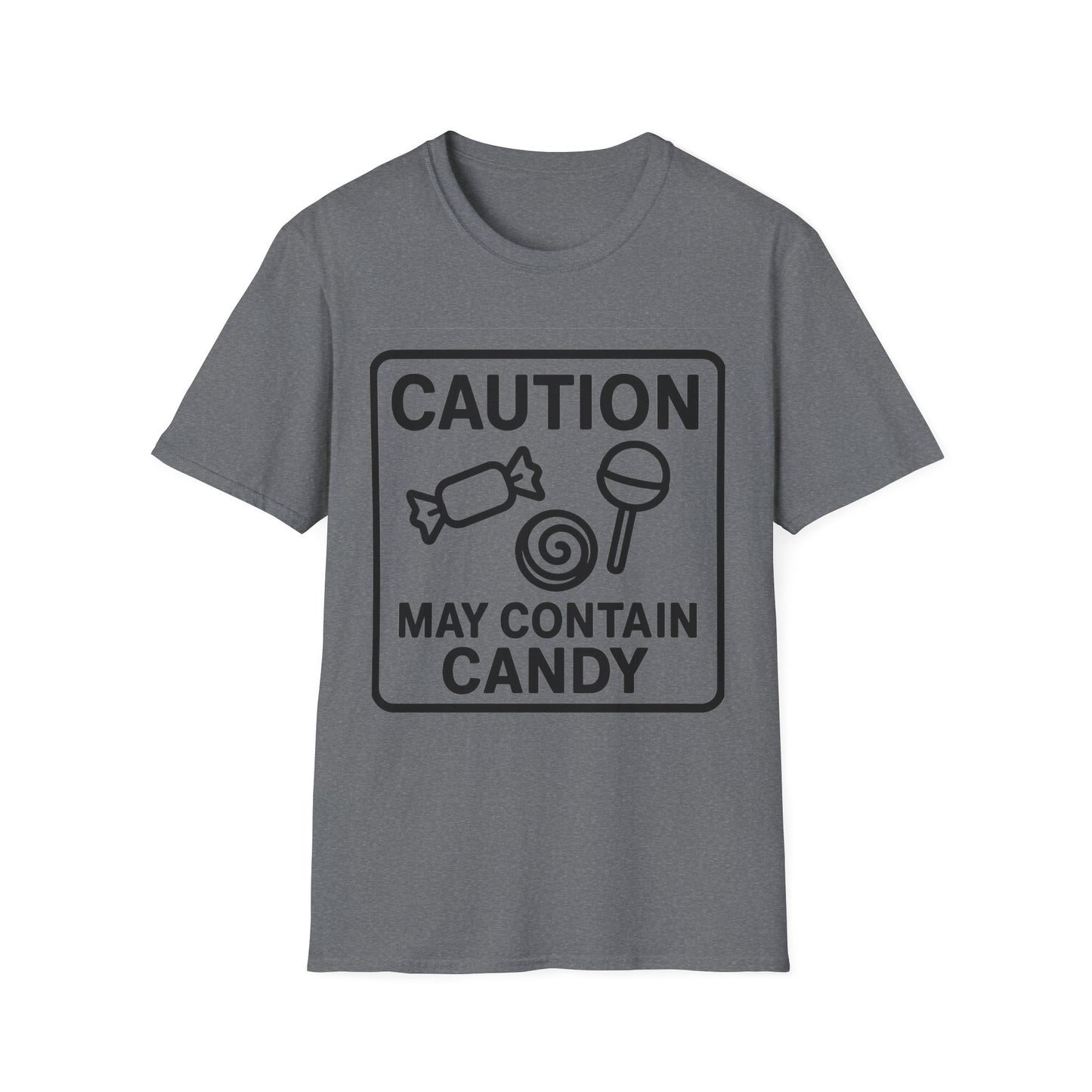 Caution May Contain Candy Shirt – Funny Trick or Treat Warning Tee