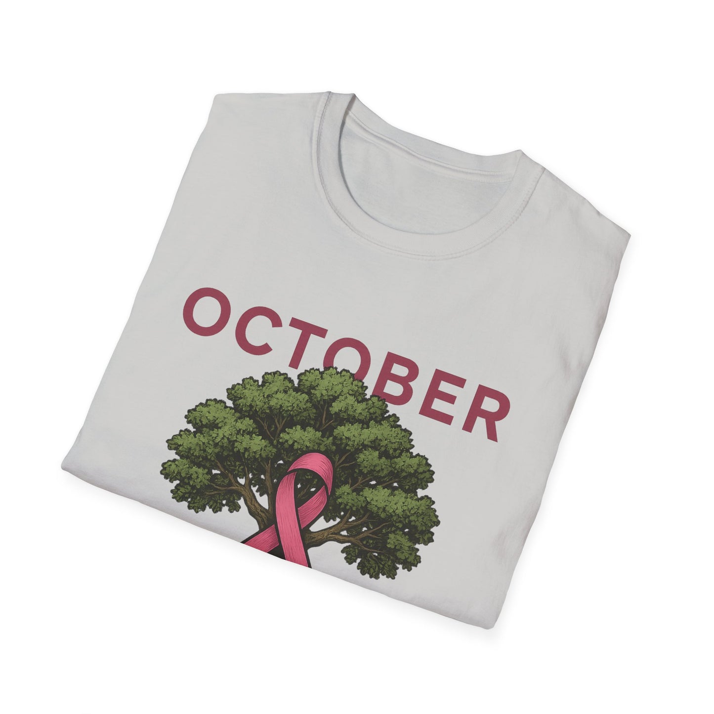 October Strong Shirt | Breast Cancer Awareness Pink Ribbon Tree Tee | Survivor Fighter Support T-Shirt Hope Strength Courage