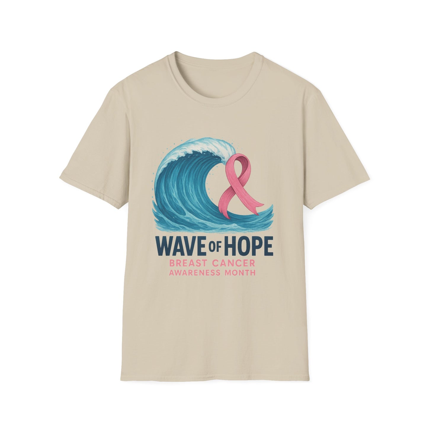 Wave of Hope Shirt | Breast Cancer Awareness Month Tee | Ocean Pink Ribbon Support Survivor Fighter T-Shirt October Strong