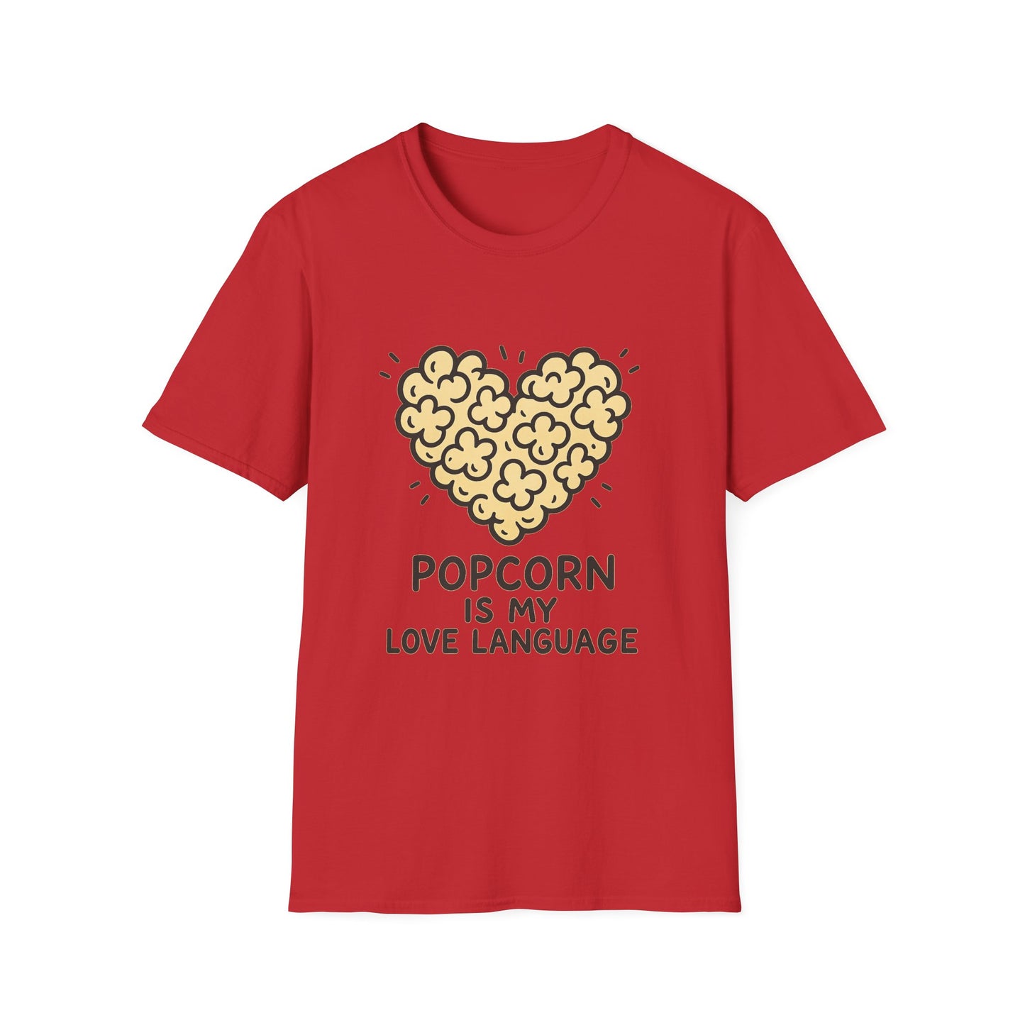 Popcorn Is My Love Language Shirt – Cute Movie Night Tee – Funny Popcorn Lover T-Shirt for Snack Fans & Cinema Lovers