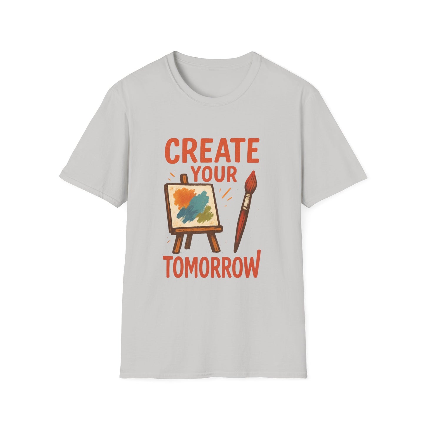 Create Your Tomorrow T-Shirt – Artistic Paintbrush & Canvas Motivational Artist Tee