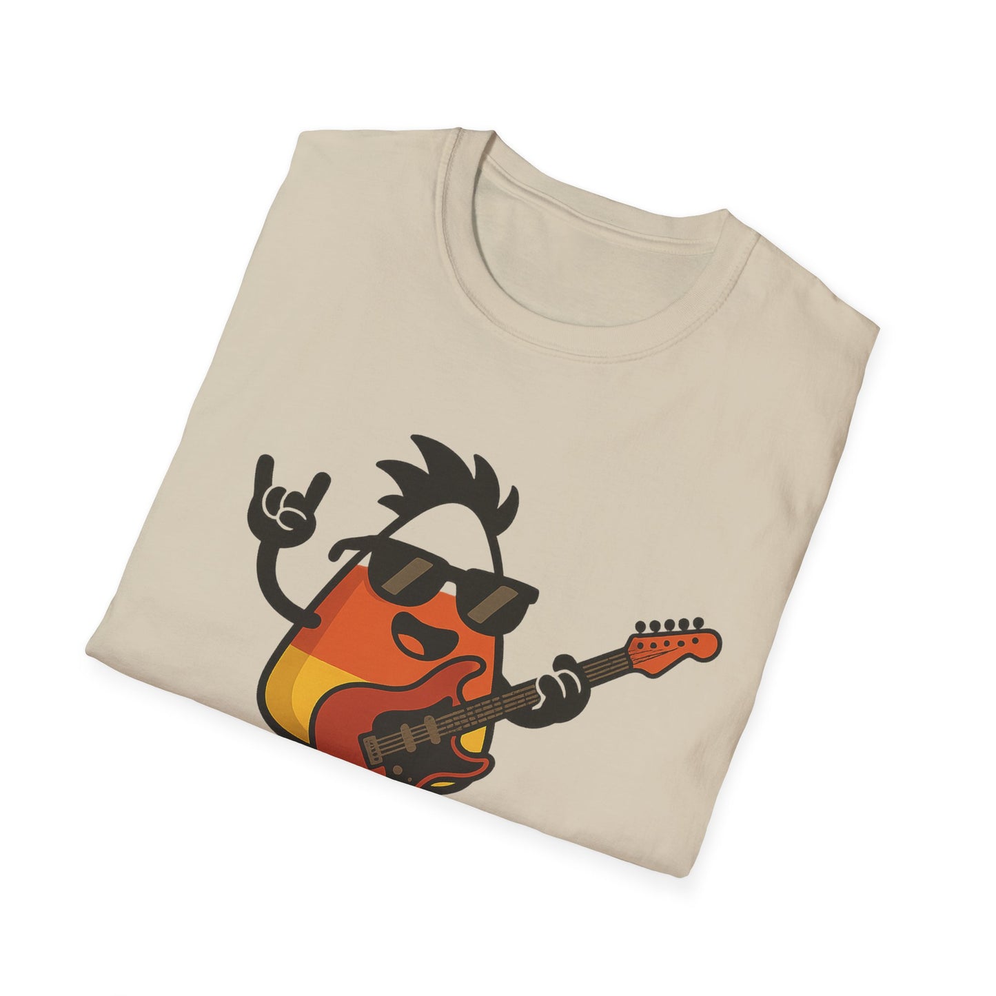 Corn to Be Wild Guitar Shirt – Rock n’ Roll Candy Corn Graphic Tee, Funny Halloween Band Top