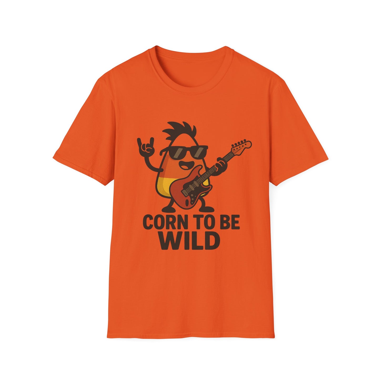 Corn to Be Wild Guitar Shirt – Rock n’ Roll Candy Corn Graphic Tee, Funny Halloween Band Top