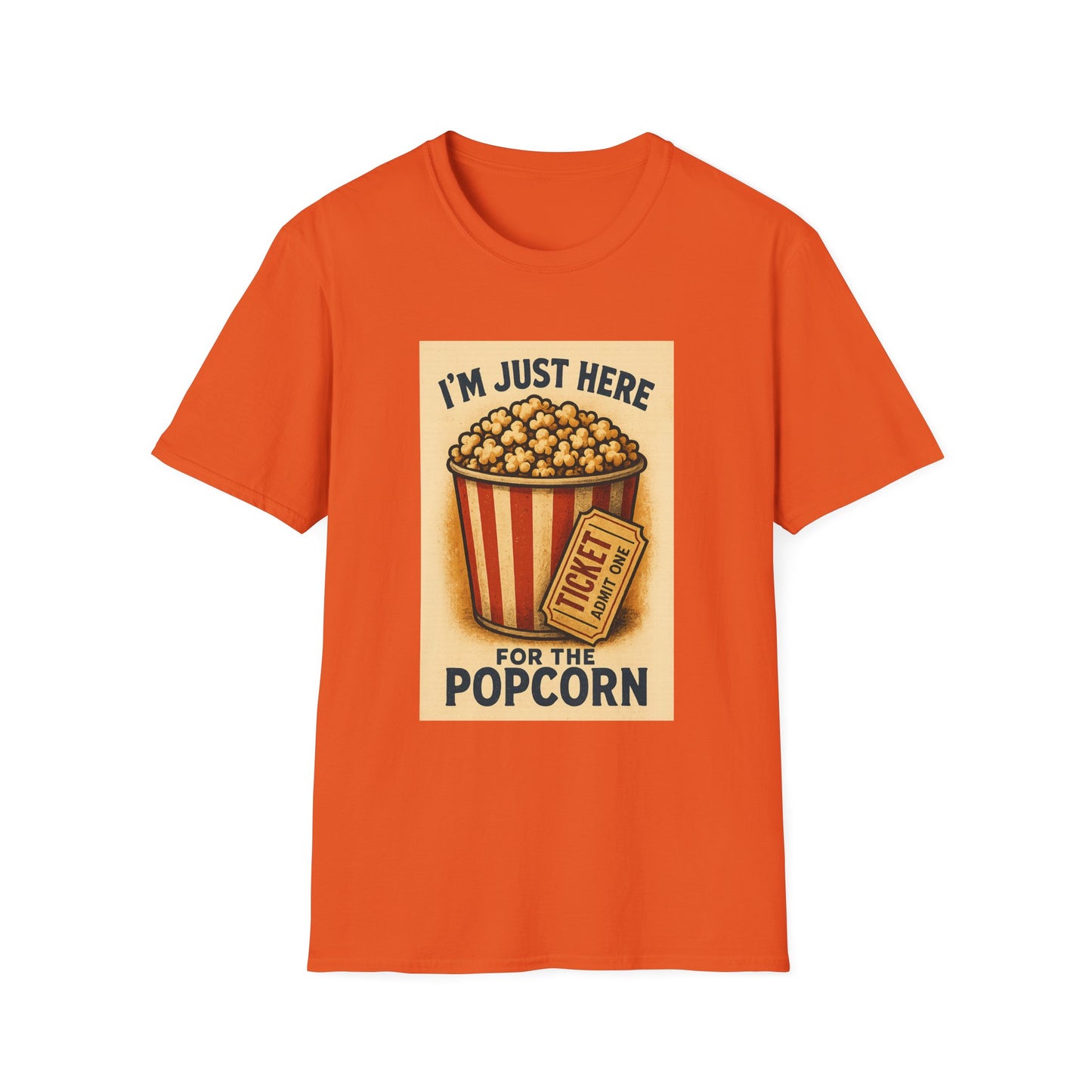 I’m Just Here for the Popcorn Shirt – Funny Movie Night Tee – Retro Popcorn Bucket T-Shirt for Theater & Film Fans