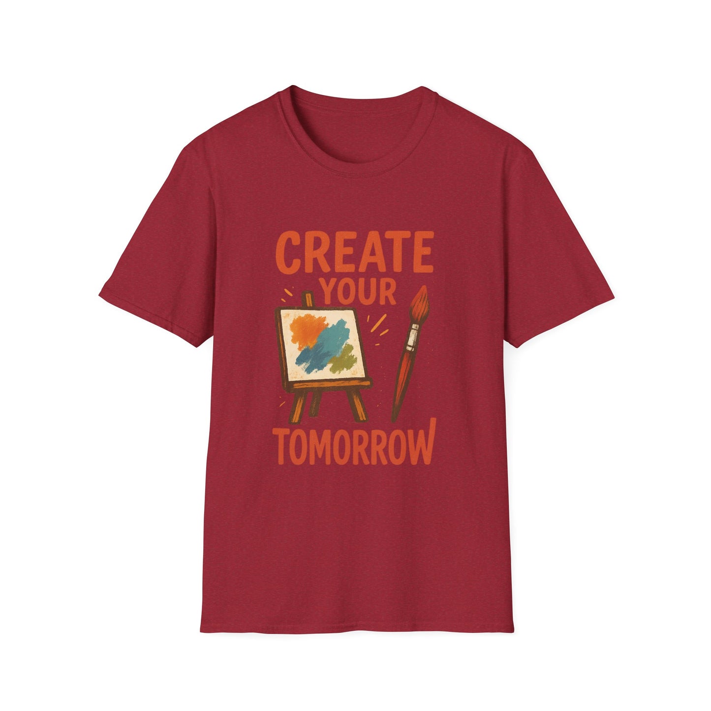 Create Your Tomorrow T-Shirt – Artistic Paintbrush & Canvas Motivational Artist Tee