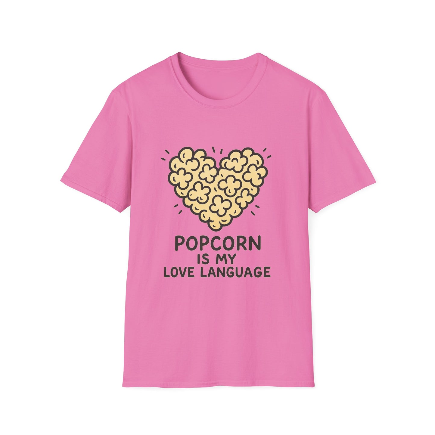 Popcorn Is My Love Language Shirt – Cute Movie Night Tee – Funny Popcorn Lover T-Shirt for Snack Fans & Cinema Lovers