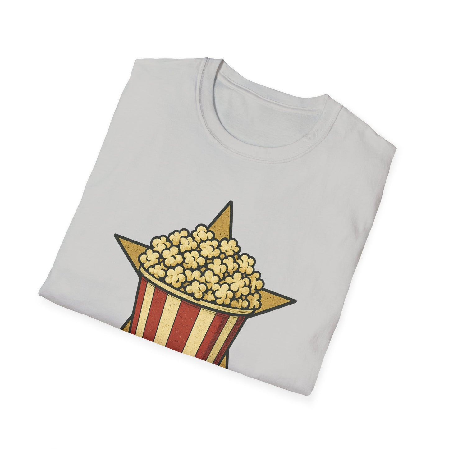 Snack Like a Star Popcorn Shirt – Funny Movie Night Tee – Retro Popcorn Bucket T-Shirt for Cinema Fans