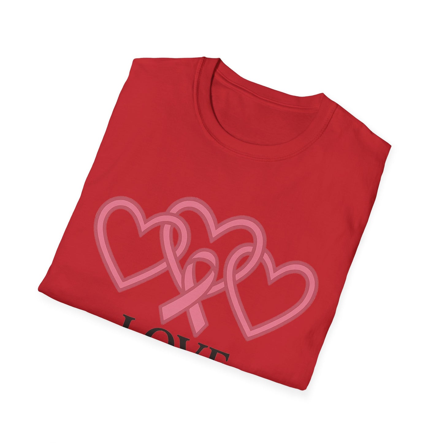 Love Support Cure Shirt | Breast Cancer Awareness Pink Ribbon Hearts Tee | Survivor Fighter Support Hope T-Shirt October Month