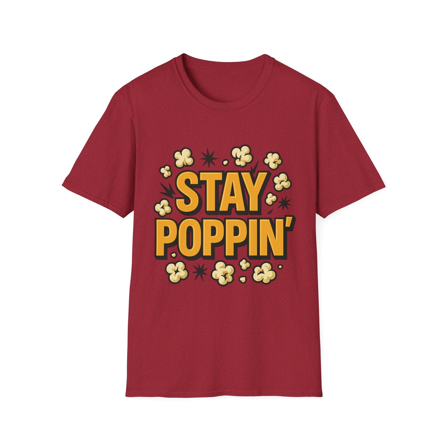 Stay Poppin’ Popcorn Shirt – Funny Retro Snack Tee – Movie Night T-Shirt for Popcorn Lovers & Film Fans