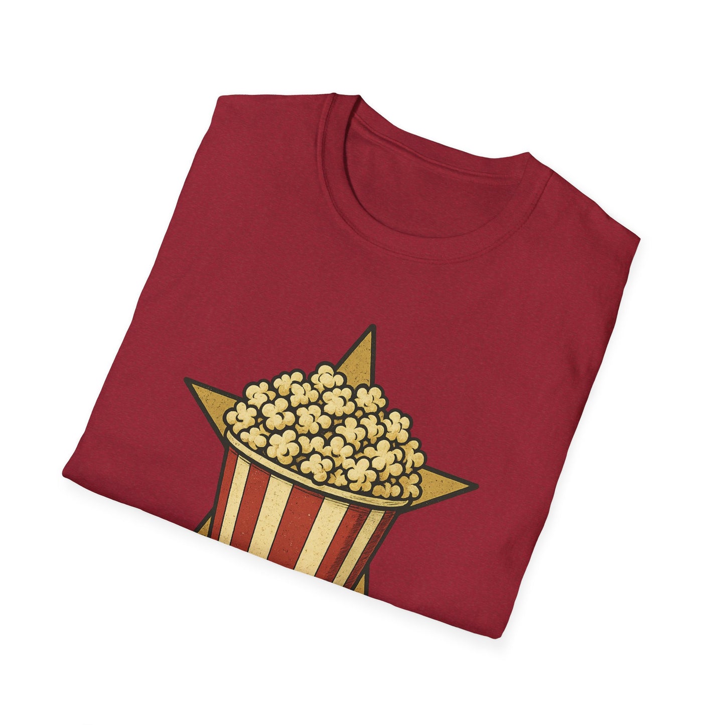 Snack Like a Star Popcorn Shirt – Funny Movie Night Tee – Retro Popcorn Bucket T-Shirt for Cinema Fans