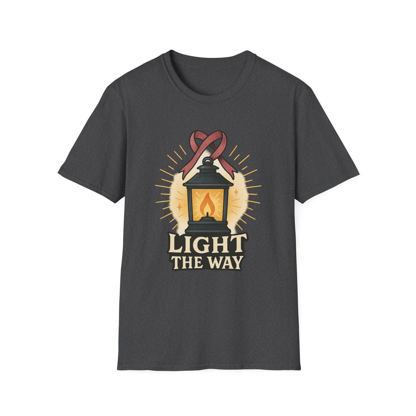 Light the Way Shirt | Breast Cancer Awareness Pink Ribbon Lantern Tee | Hope Support Survivor Fighter T-Shirt October Strong