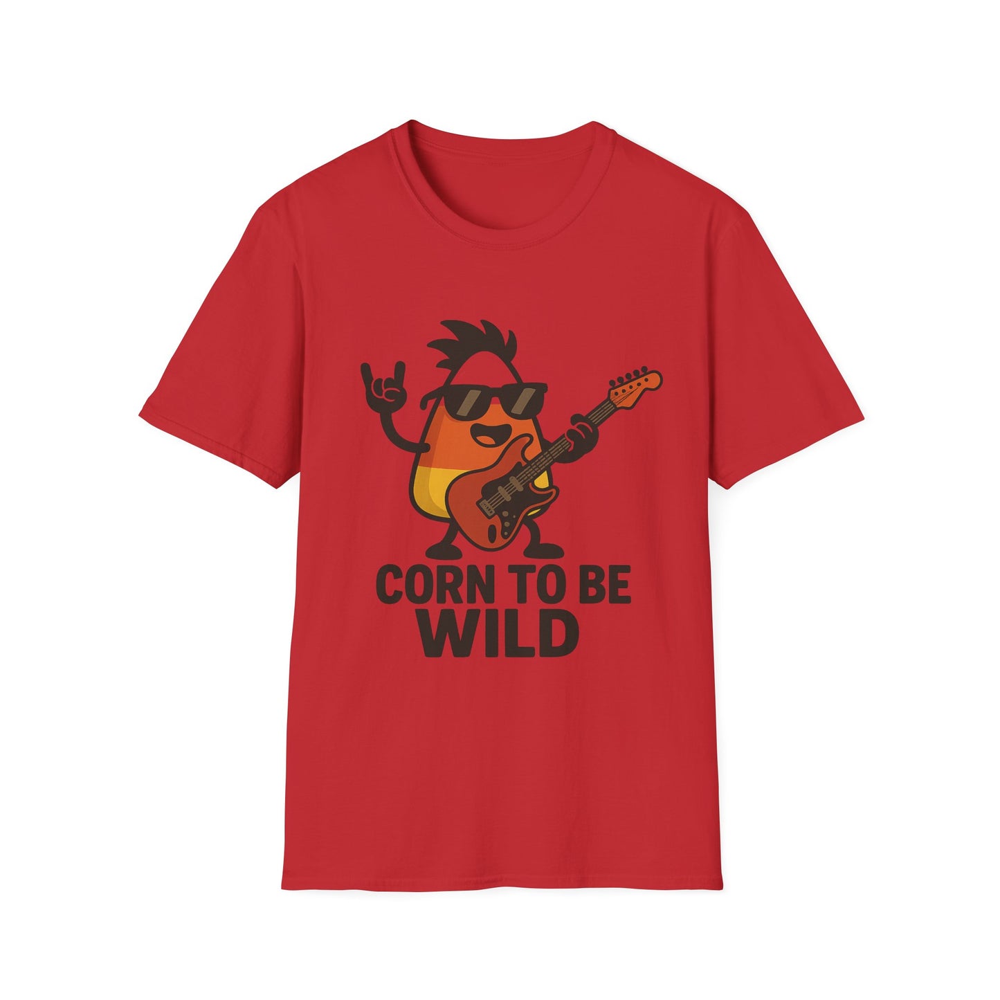 Corn to Be Wild Guitar Shirt – Rock n’ Roll Candy Corn Graphic Tee, Funny Halloween Band Top