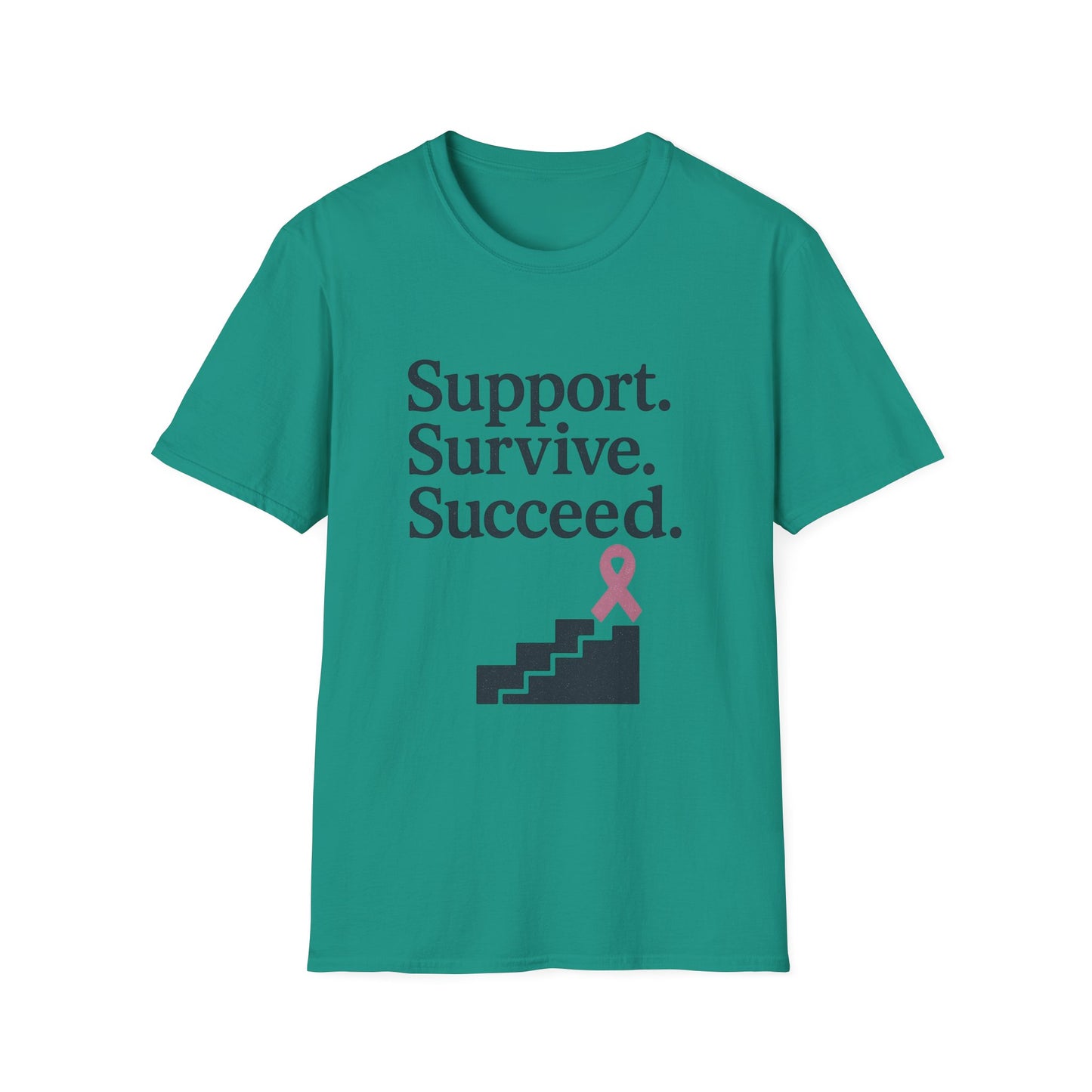 Support Survive Succeed Shirt | Breast Cancer Awareness Pink Ribbon Tee | Inspirational Hope Survivor Fighter T-Shirt October