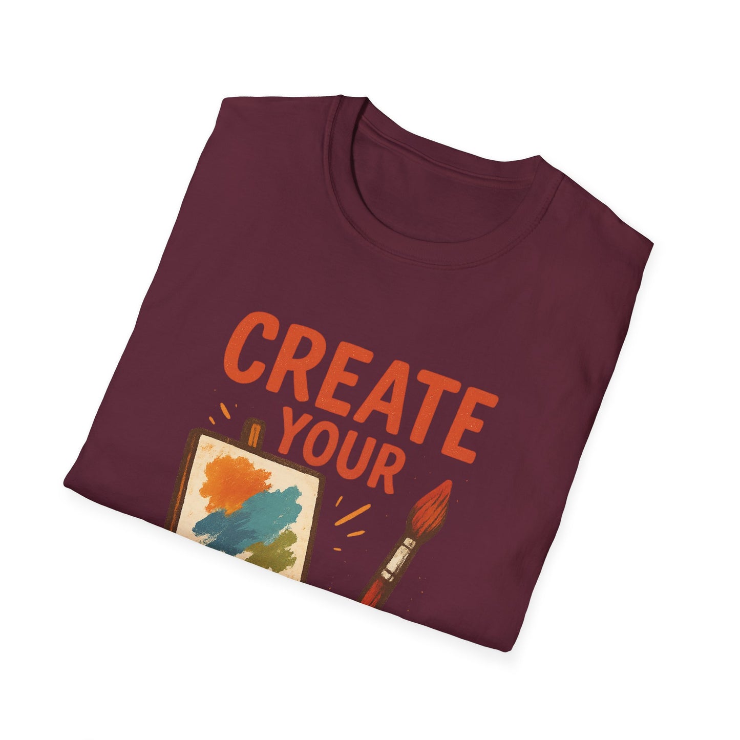 Create Your Tomorrow T-Shirt – Artistic Paintbrush & Canvas Motivational Artist Tee