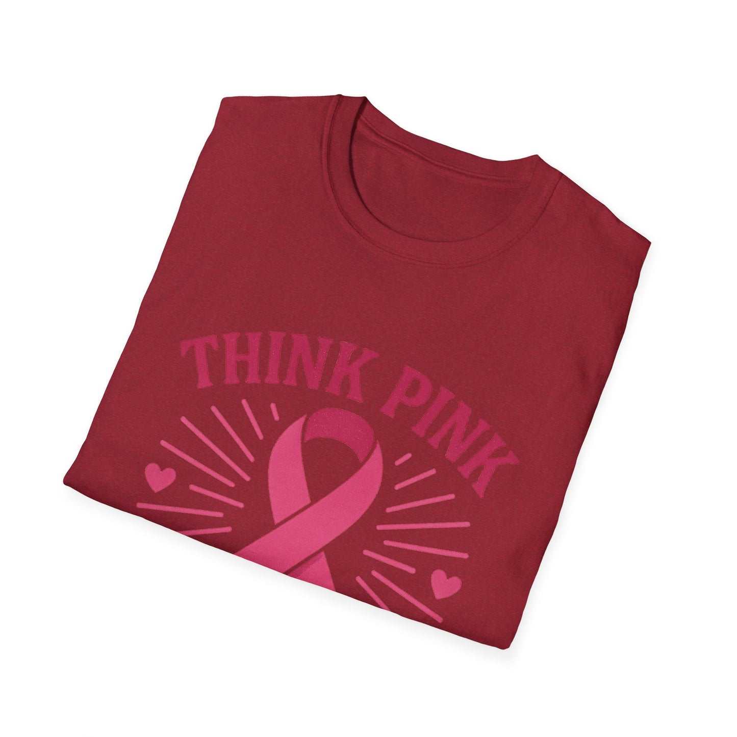 Think Pink Shirt Live Strong | Breast Cancer Awareness Ribbon Tee | Pink Support Hope Strength T-Shirt Women Men October