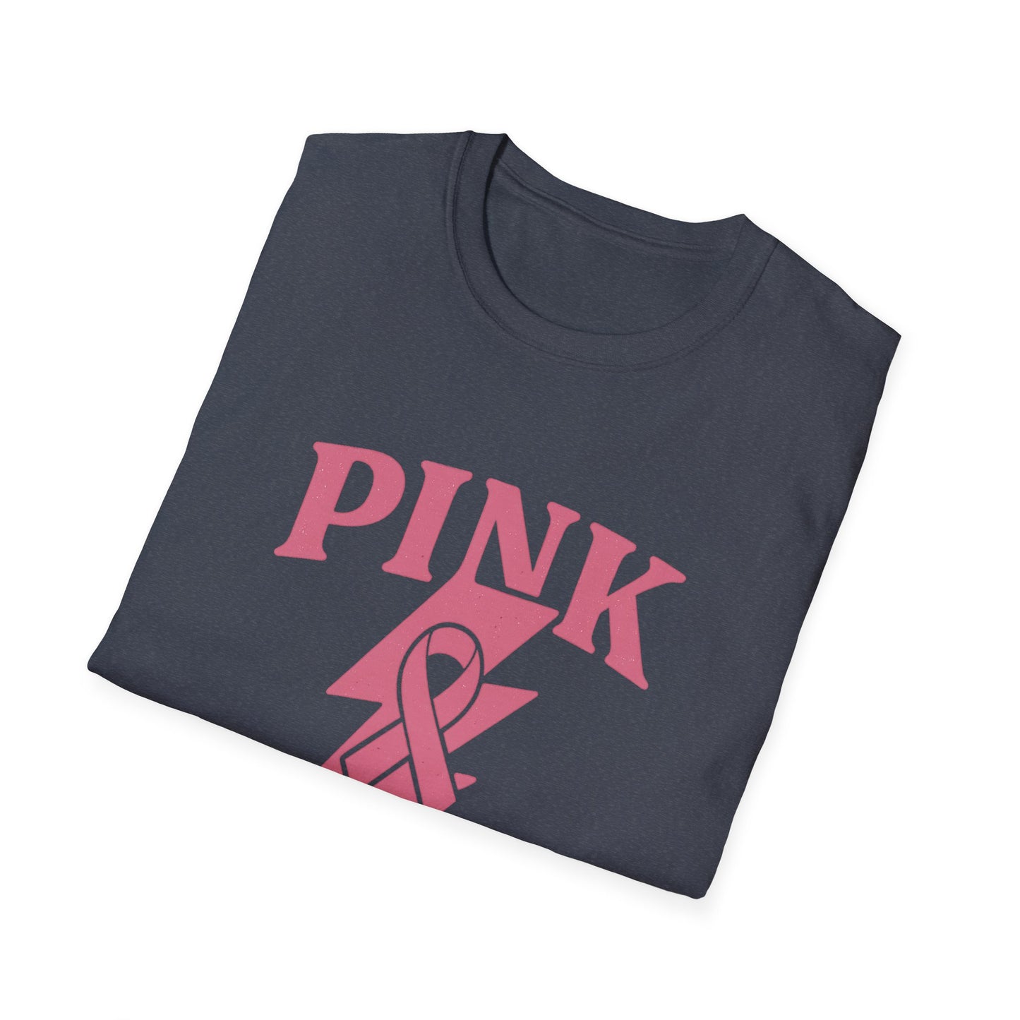 Pink Power Shirt | Breast Cancer Awareness Lightning Ribbon Tee | Survivor Fighter Strong Support Hope T-Shirt October Month