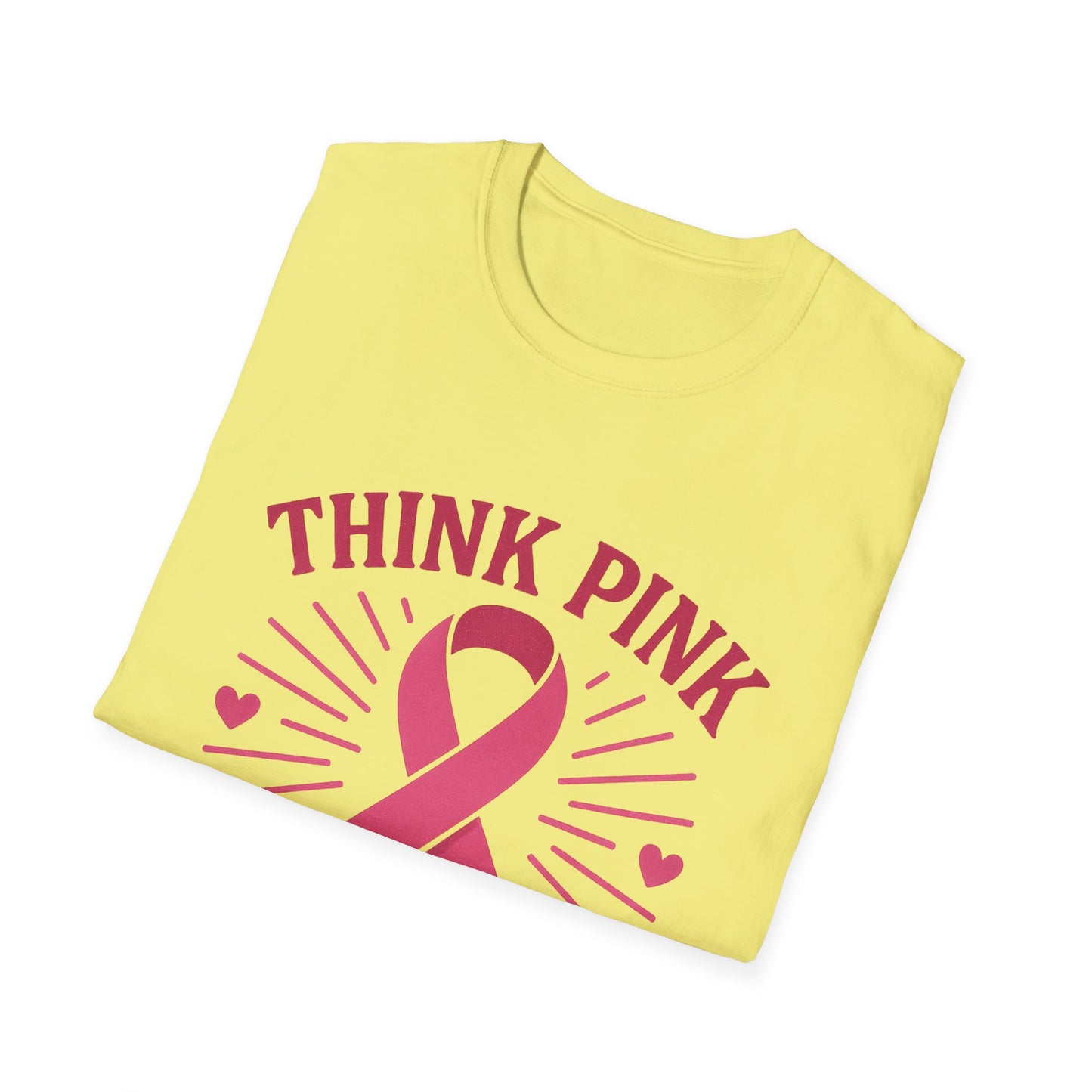 Think Pink Shirt Live Strong | Breast Cancer Awareness Ribbon Tee | Pink Support Hope Strength T-Shirt Women Men October