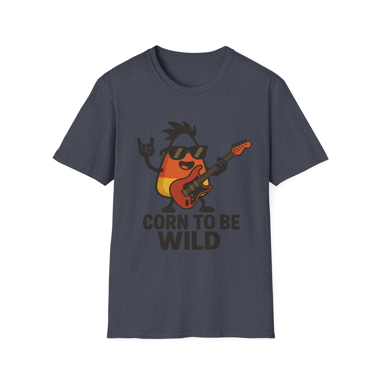 Corn to Be Wild Guitar Shirt – Rock n’ Roll Candy Corn Graphic Tee, Funny Halloween Band Top