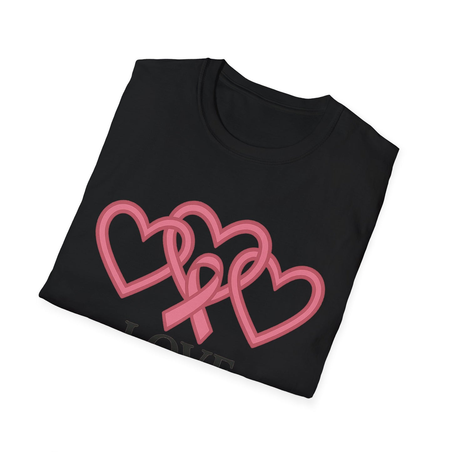 Love Support Cure Shirt | Breast Cancer Awareness Pink Ribbon Hearts Tee | Survivor Fighter Support Hope T-Shirt October Month