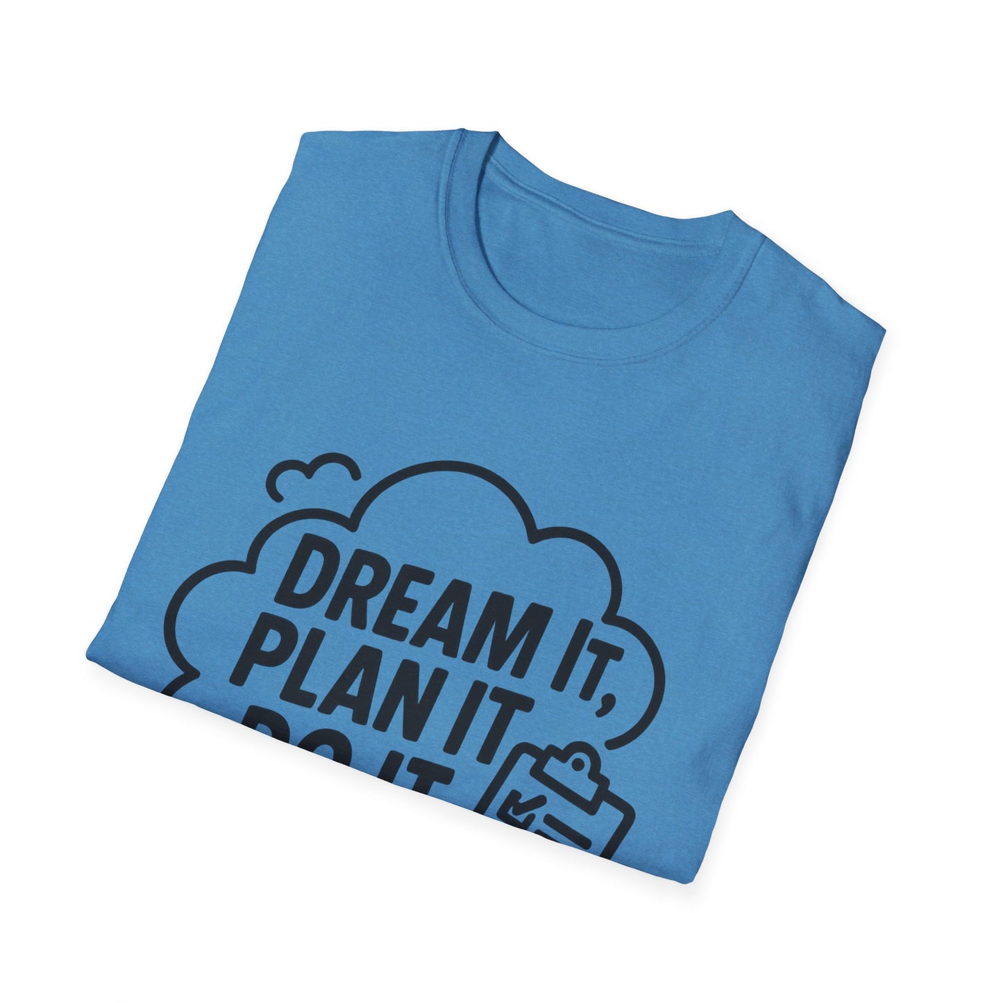Dream It Plan It Do It T-Shirt – Inspirational Checklist Cloud Graphic Motivational Tee