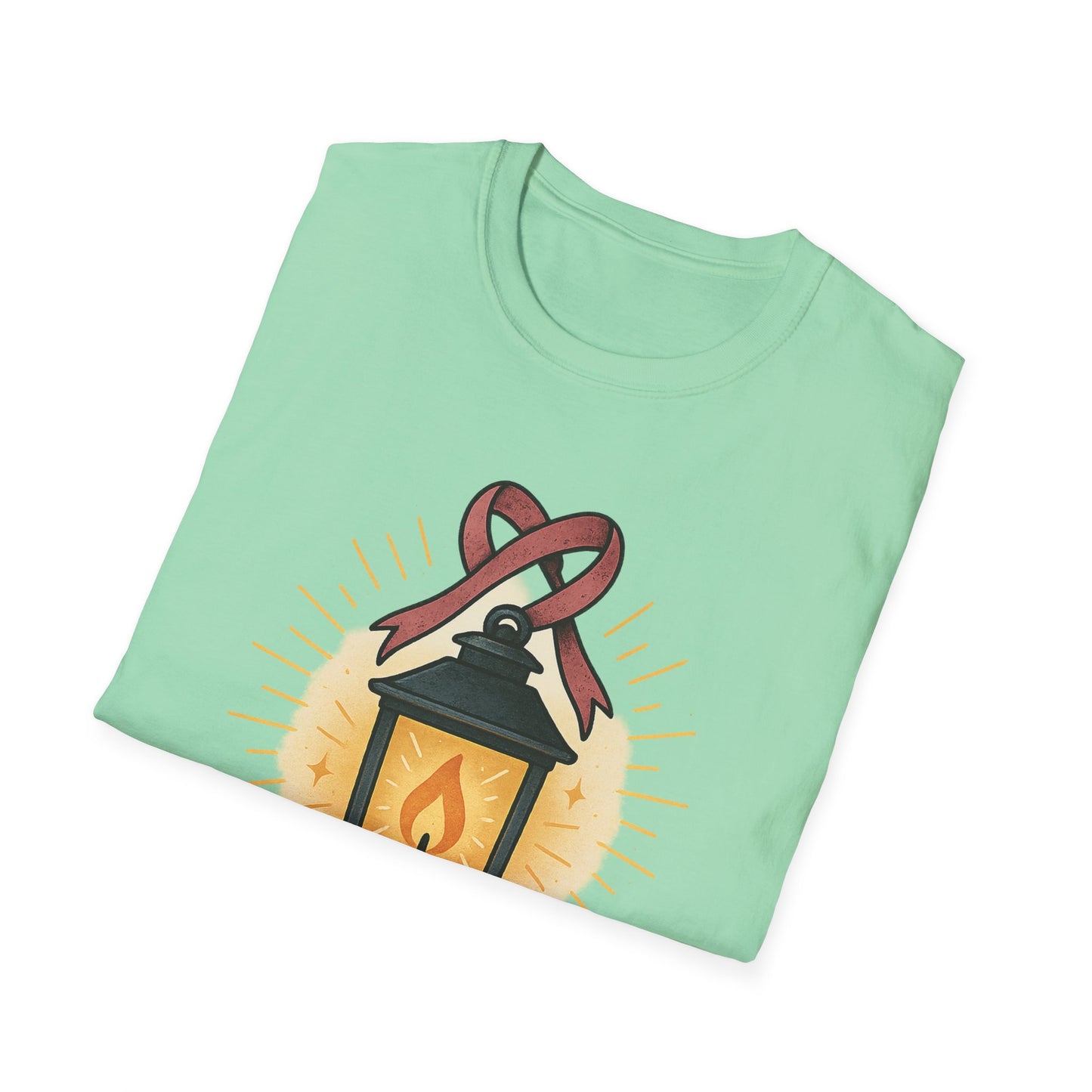 Light the Way Shirt | Breast Cancer Awareness Pink Ribbon Lantern Tee | Hope Support Survivor Fighter T-Shirt October Strong