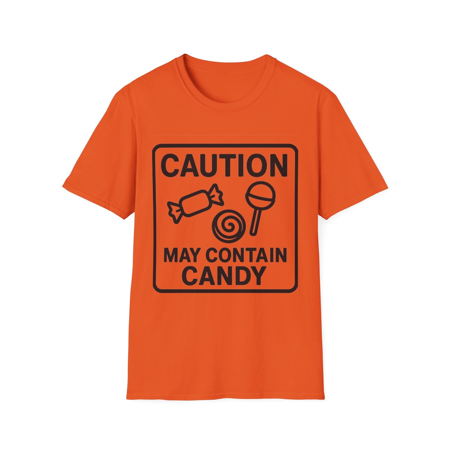 Caution May Contain Candy Shirt – Funny Trick or Treat Warning Tee