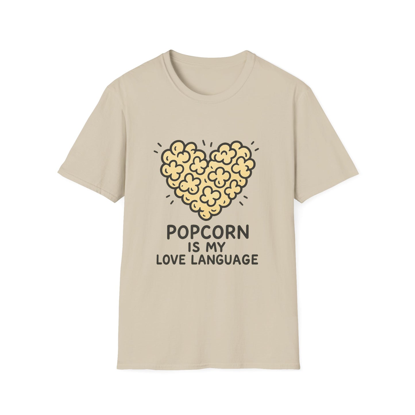Popcorn Is My Love Language Shirt – Cute Movie Night Tee – Funny Popcorn Lover T-Shirt for Snack Fans & Cinema Lovers
