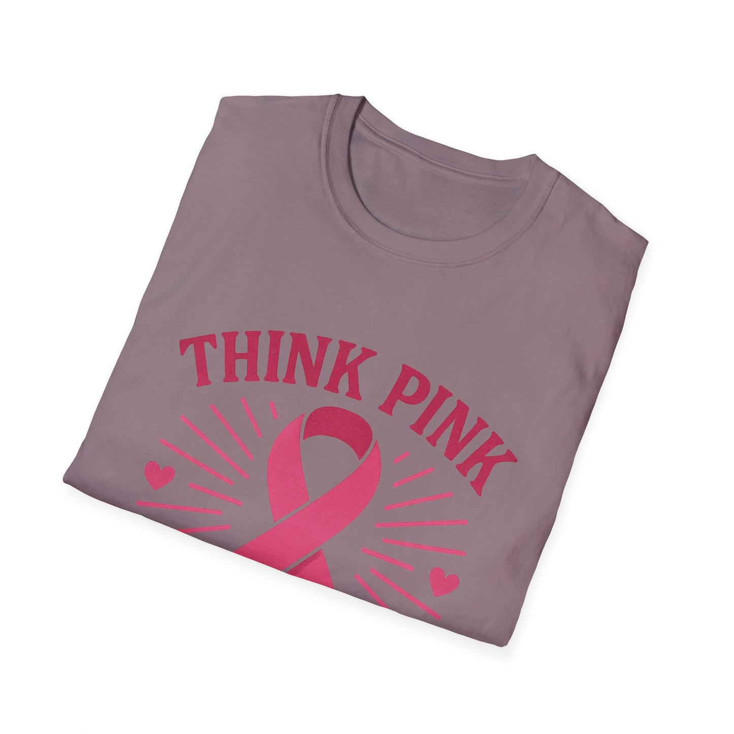 Think Pink Shirt Live Strong | Breast Cancer Awareness Ribbon Tee | Pink Support Hope Strength T-Shirt Women Men October