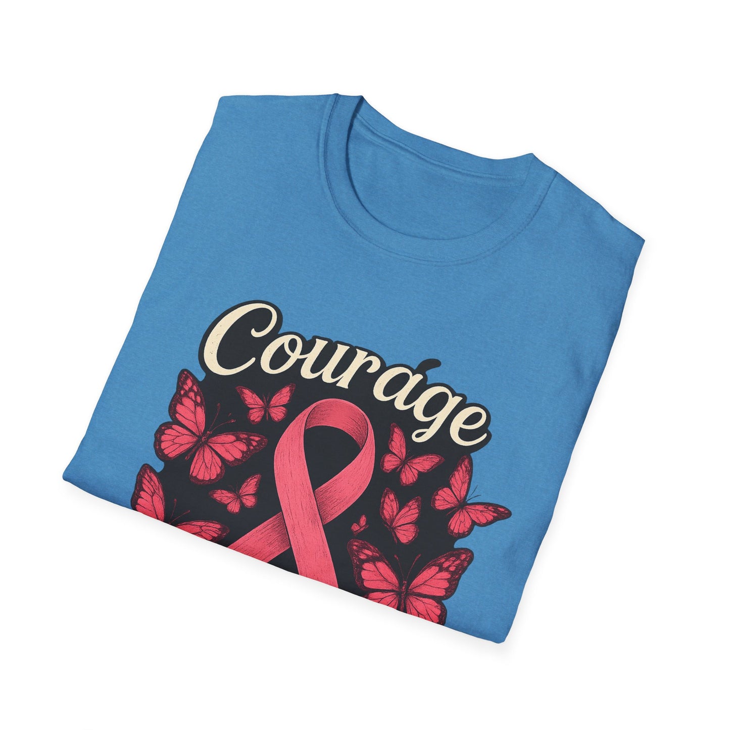 Courage Is Contagious Shirt | Breast Cancer Awareness Pink Ribbon Tee | Butterfly Hope Support Survivor Fighter T-Shirt October