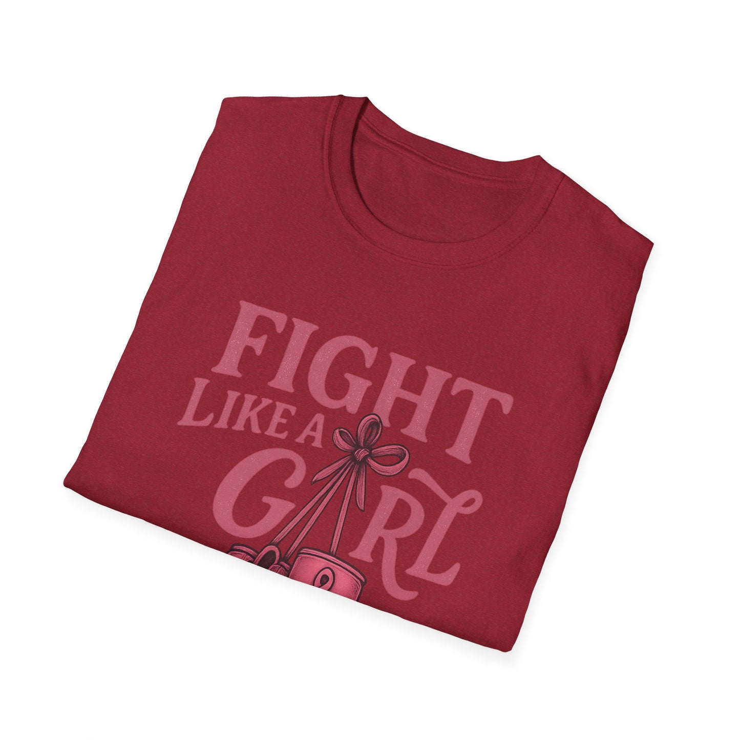 Fight Like a Girl Shirt | Breast Cancer Awareness Boxing Gloves Tee | Pink Ribbon Strength Support T-Shirt Survivor Fighter