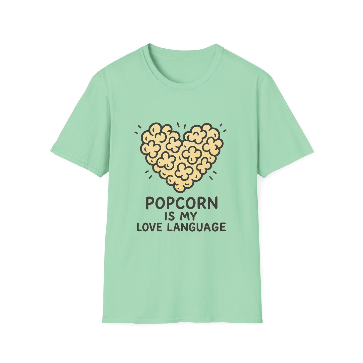 Popcorn Is My Love Language Shirt – Cute Movie Night Tee – Funny Popcorn Lover T-Shirt for Snack Fans & Cinema Lovers
