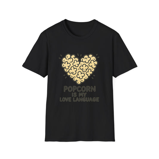 Popcorn Is My Love Language Shirt – Cute Movie Night Tee – Funny Popcorn Lover T-Shirt for Snack Fans & Cinema Lovers