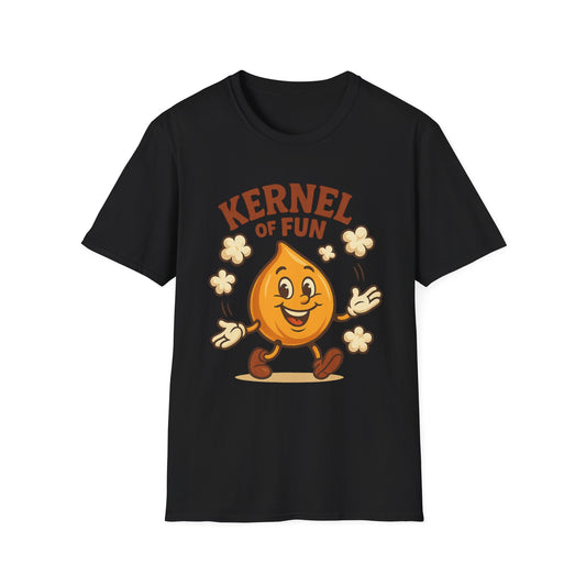 Kernel of Fun Popcorn Shirt – Cute Cartoon Snack Tee – Funny Popcorn Lover T-Shirt for Movie Nights & Cinema Fans