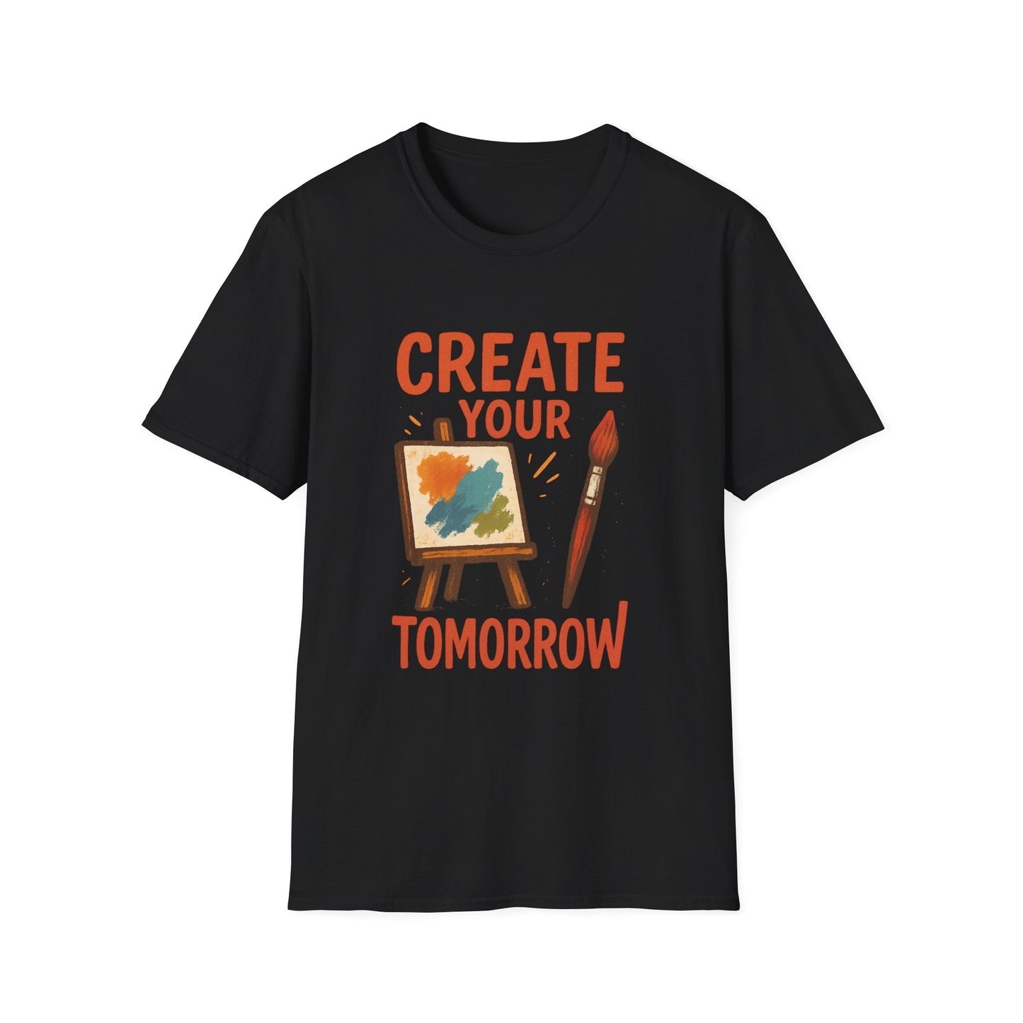 Create Your Tomorrow T-Shirt – Artistic Paintbrush & Canvas Motivational Artist Tee