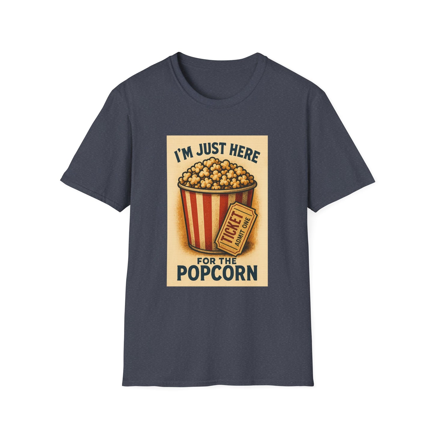I’m Just Here for the Popcorn Shirt – Funny Movie Night Tee – Retro Popcorn Bucket T-Shirt for Theater & Film Fans