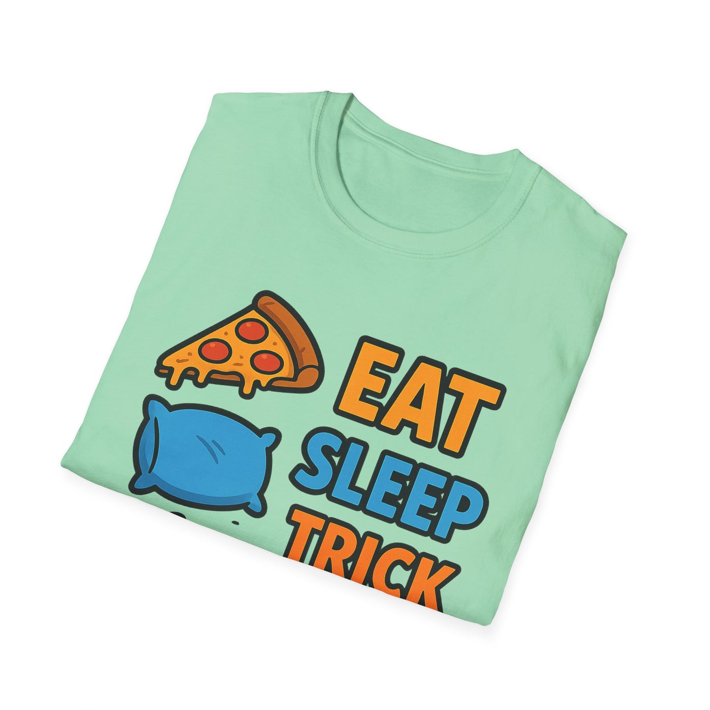 Eat Sleep Trick or Treat Repeat Shirt – Funny Halloween Candy Tee