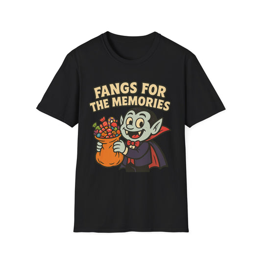Fangs for the Memories Shirt – Vampire Trick or Treat Candy Tee