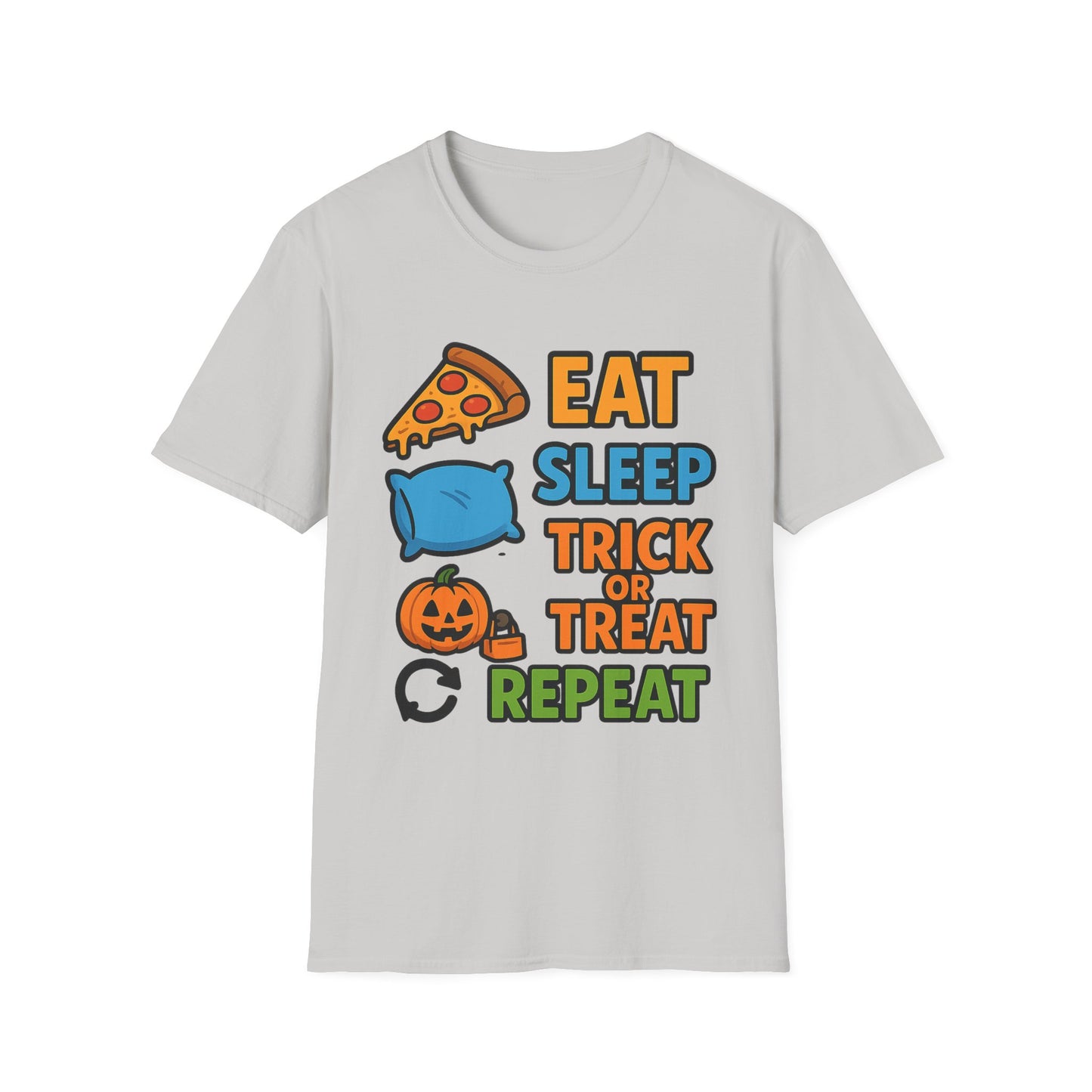 Eat Sleep Trick or Treat Repeat Shirt – Funny Halloween Candy Tee