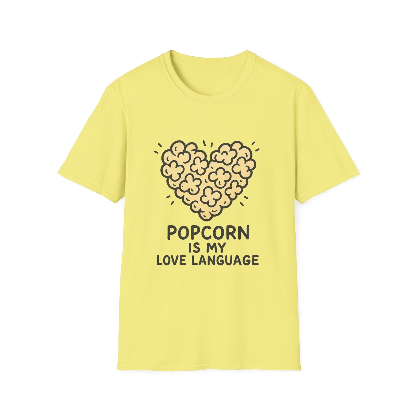Popcorn Is My Love Language Shirt – Cute Movie Night Tee – Funny Popcorn Lover T-Shirt for Snack Fans & Cinema Lovers