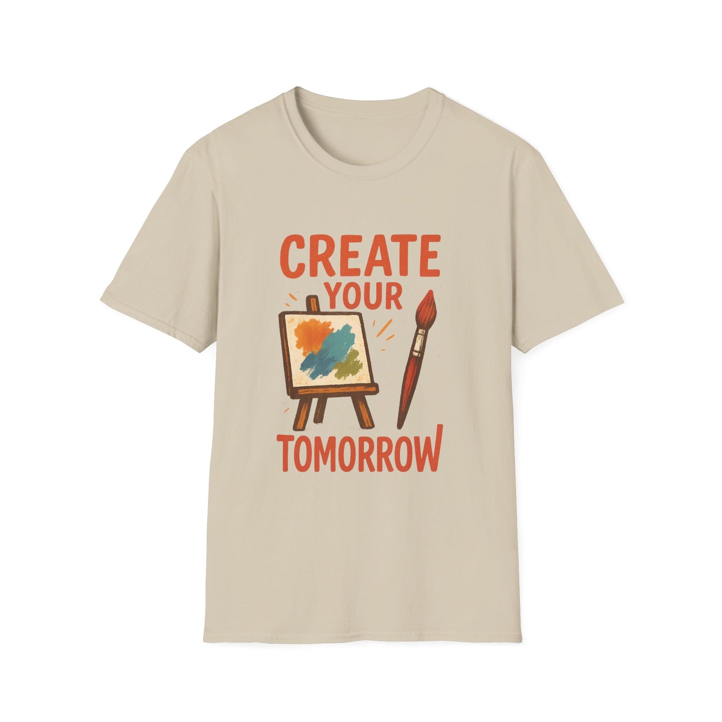 Create Your Tomorrow T-Shirt – Artistic Paintbrush & Canvas Motivational Artist Tee