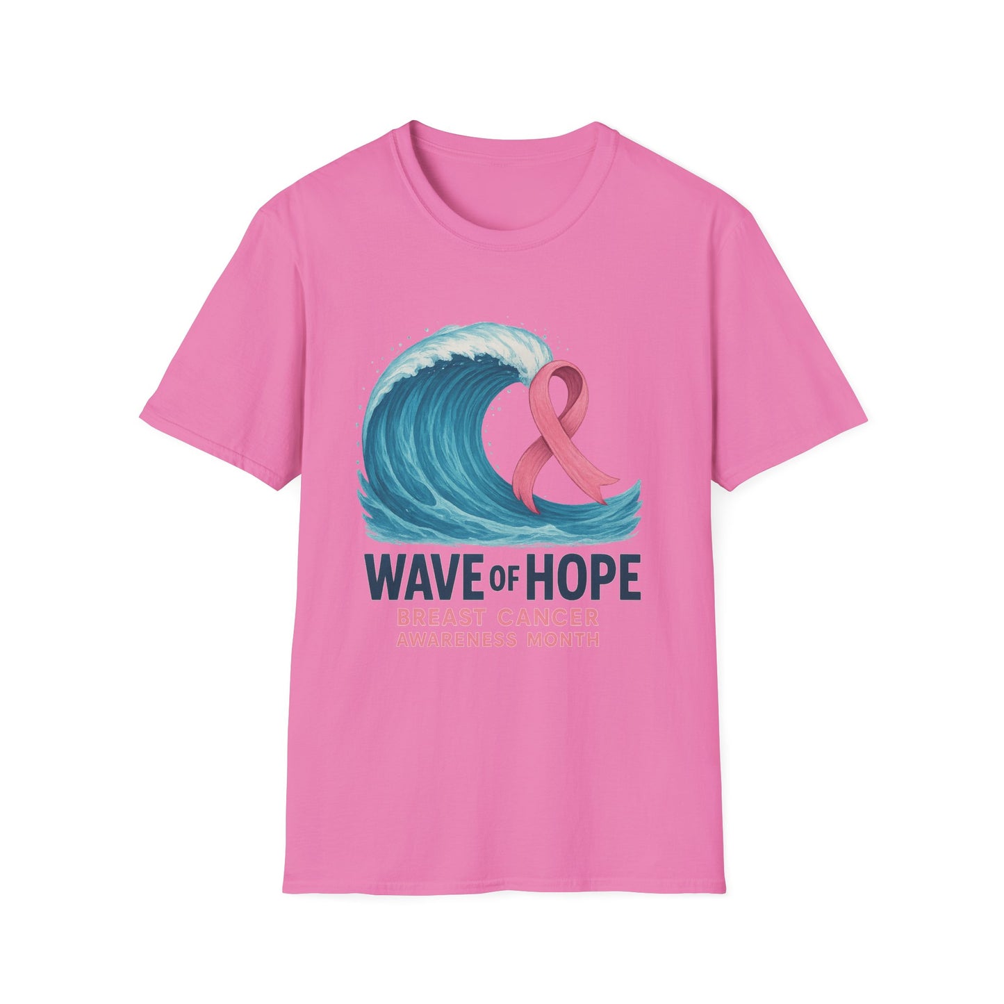 Wave of Hope Shirt | Breast Cancer Awareness Month Tee | Ocean Pink Ribbon Support Survivor Fighter T-Shirt October Strong
