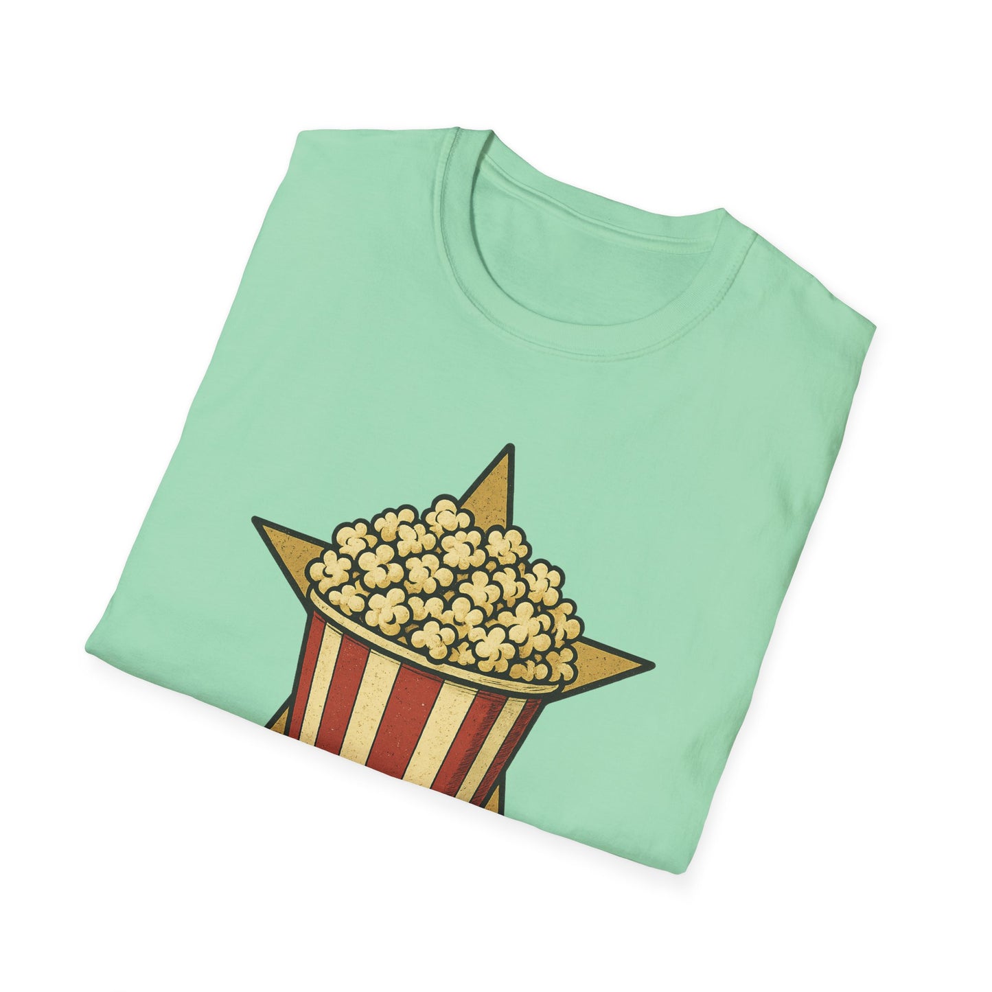 Snack Like a Star Popcorn Shirt – Funny Movie Night Tee – Retro Popcorn Bucket T-Shirt for Cinema Fans