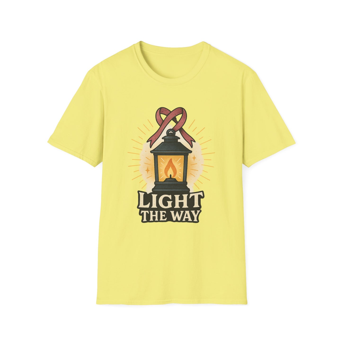 Light the Way Shirt | Breast Cancer Awareness Pink Ribbon Lantern Tee | Hope Support Survivor Fighter T-Shirt October Strong