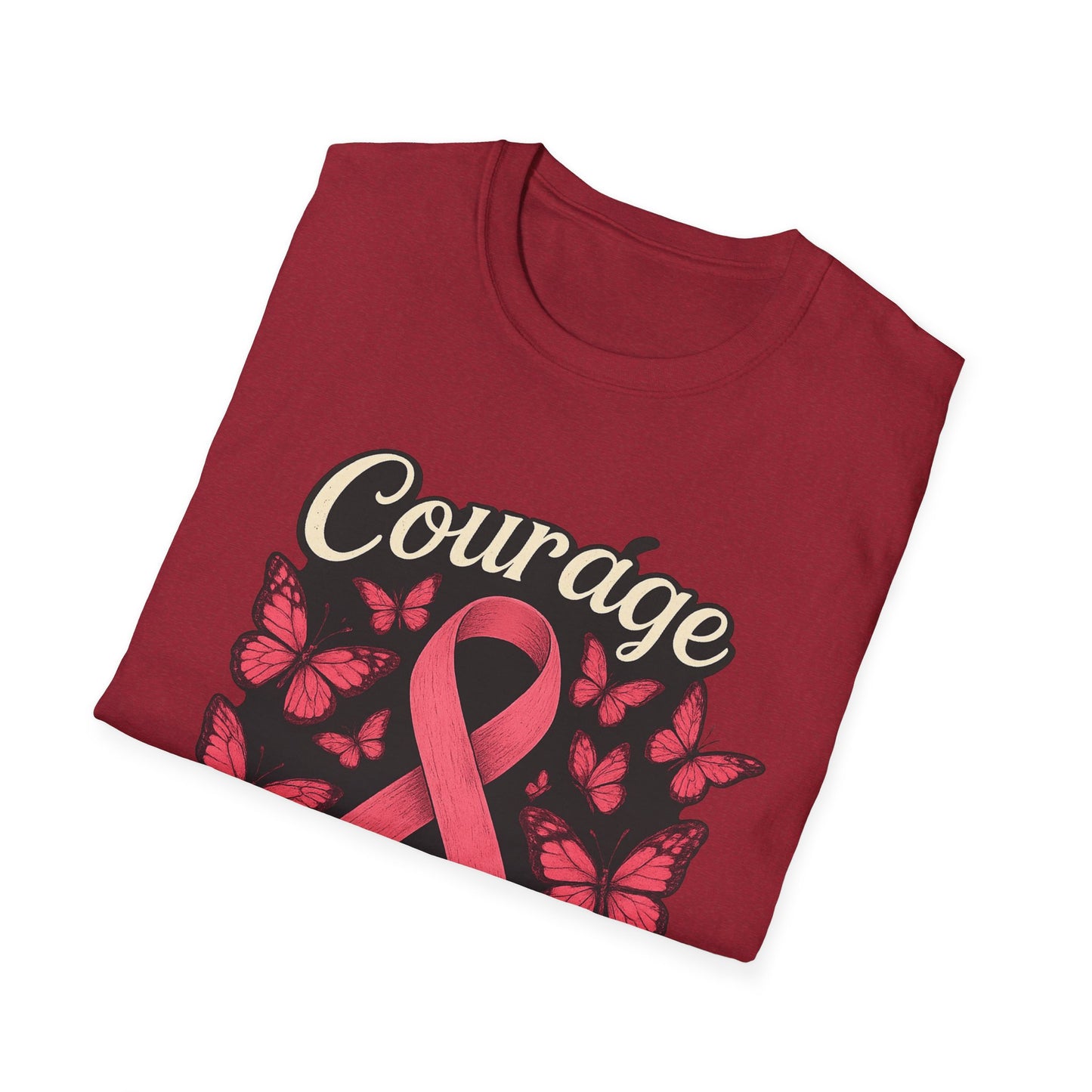 Courage Is Contagious Shirt | Breast Cancer Awareness Pink Ribbon Tee | Butterfly Hope Support Survivor Fighter T-Shirt October