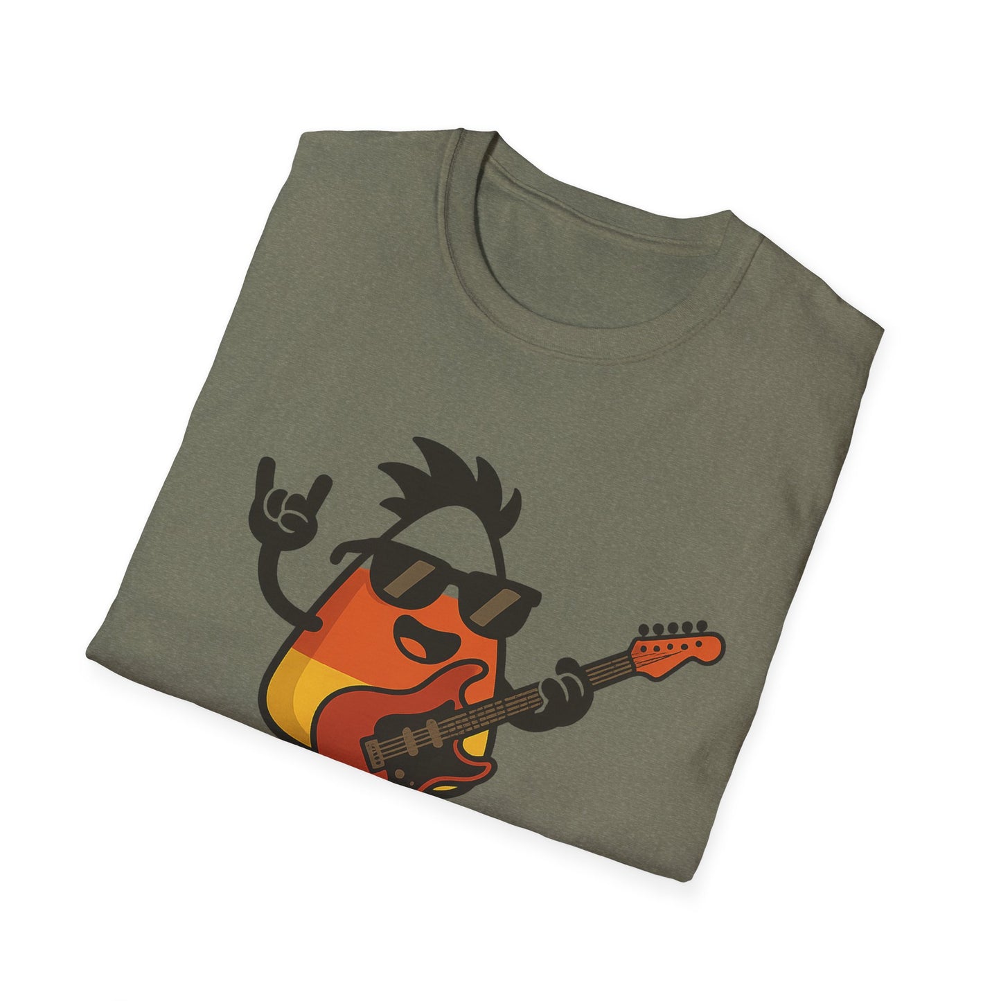 Corn to Be Wild Guitar Shirt – Rock n’ Roll Candy Corn Graphic Tee, Funny Halloween Band Top