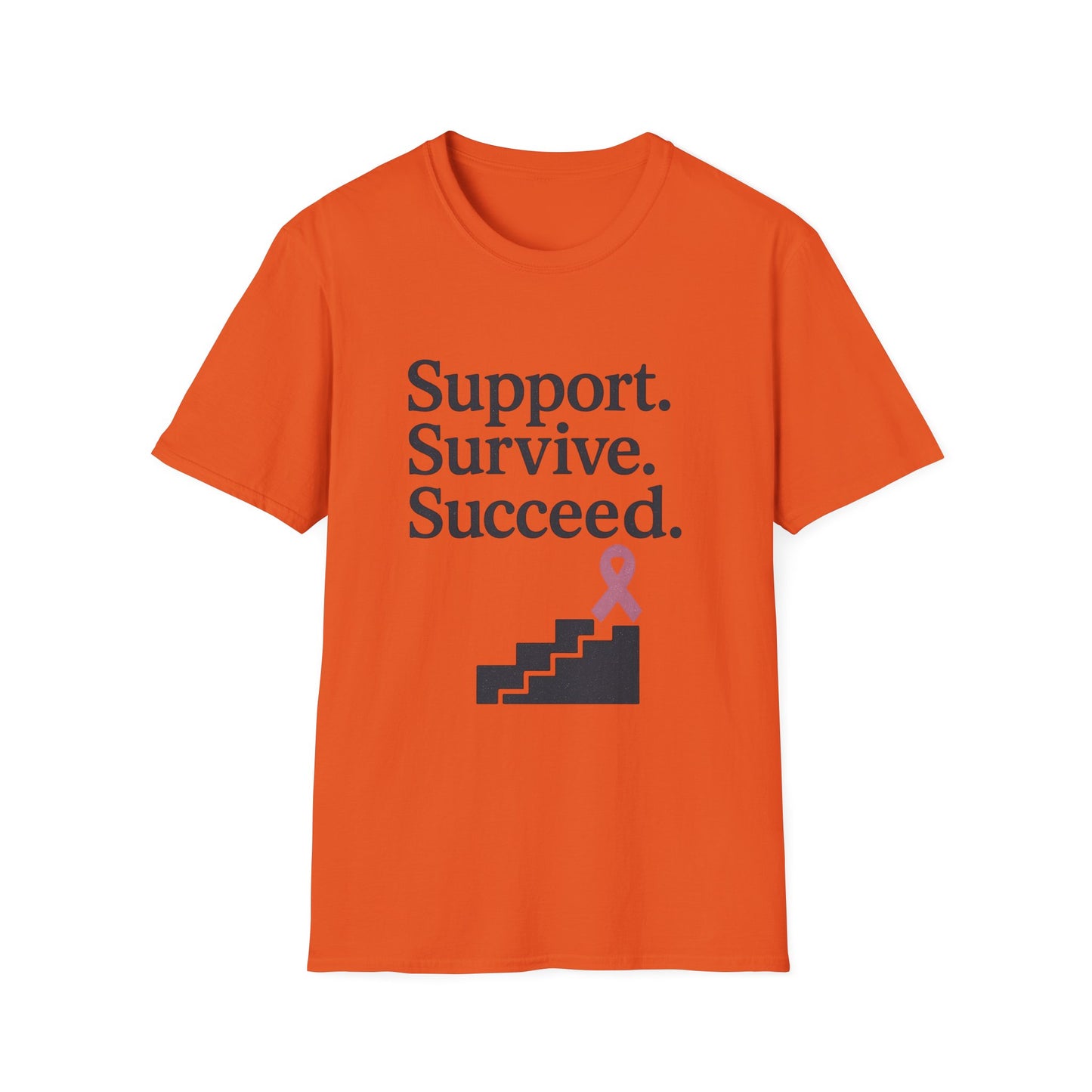 Support Survive Succeed Shirt | Breast Cancer Awareness Pink Ribbon Tee | Inspirational Hope Survivor Fighter T-Shirt October