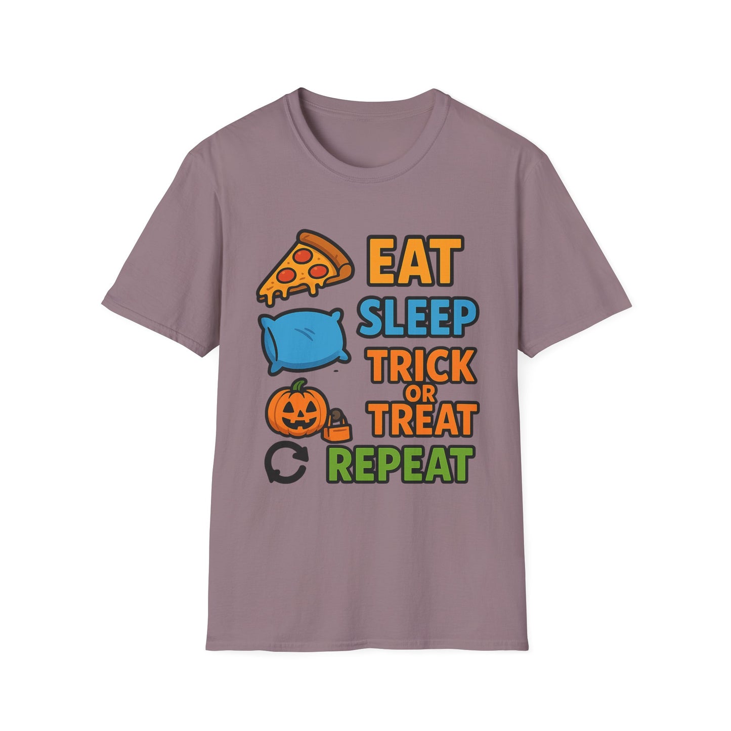 Eat Sleep Trick or Treat Repeat Shirt – Funny Halloween Candy Tee