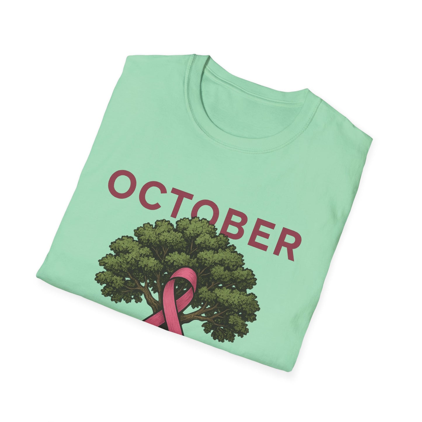 October Strong Shirt | Breast Cancer Awareness Pink Ribbon Tree Tee | Survivor Fighter Support T-Shirt Hope Strength Courage